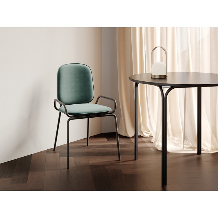 Стул ror, 2 frame, велюр, черный/зеленый (74430)