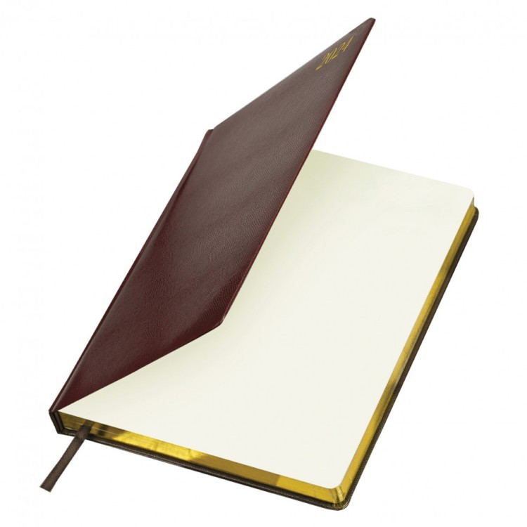 Ежедневник датированный 2024 г. А4 210х297 мм, Brauberg "Iguana", под кожу, коричневый, 114776 (89399)