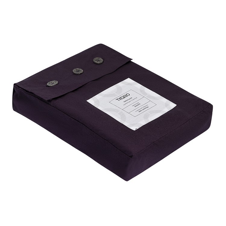 Простыня из стираного перкаля сливового цвета из коллекции essential, 240х270 см (77752)