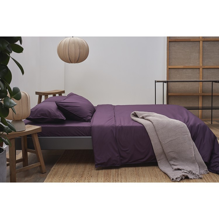 Простыня из стираного перкаля сливового цвета из коллекции essential, 240х270 см (77752)