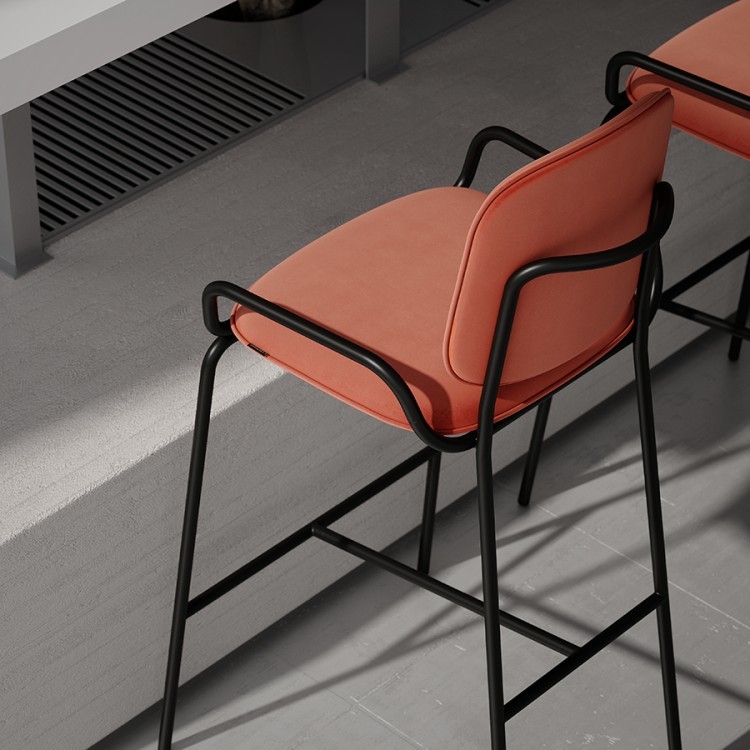 Стул полубарный ror, 2 frame, велюр, черный/темно-красный (75302) Стул полубарный ror, 2 frame, велюр, черный/темно-красный (75302)