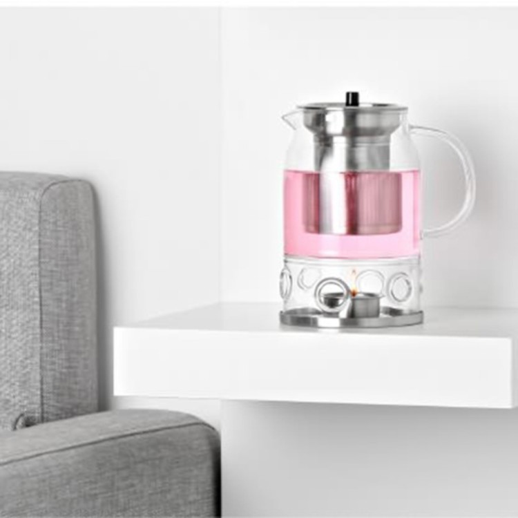 Чайник S'71СНЯТО, Боросиликатное стекло, металл, clear/chrom, SAMADOYO