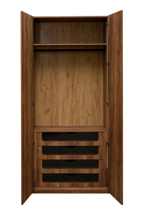 Шкаф Alto двухдверый c выдвижными ящиками, цвет дуб Барокко, глухой 100*57*228.5см (TT-00012797)