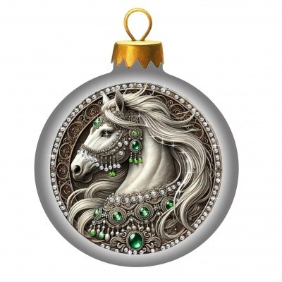 Новогодний шар Изумрудная грация с кристаллами Swarovski (2530)