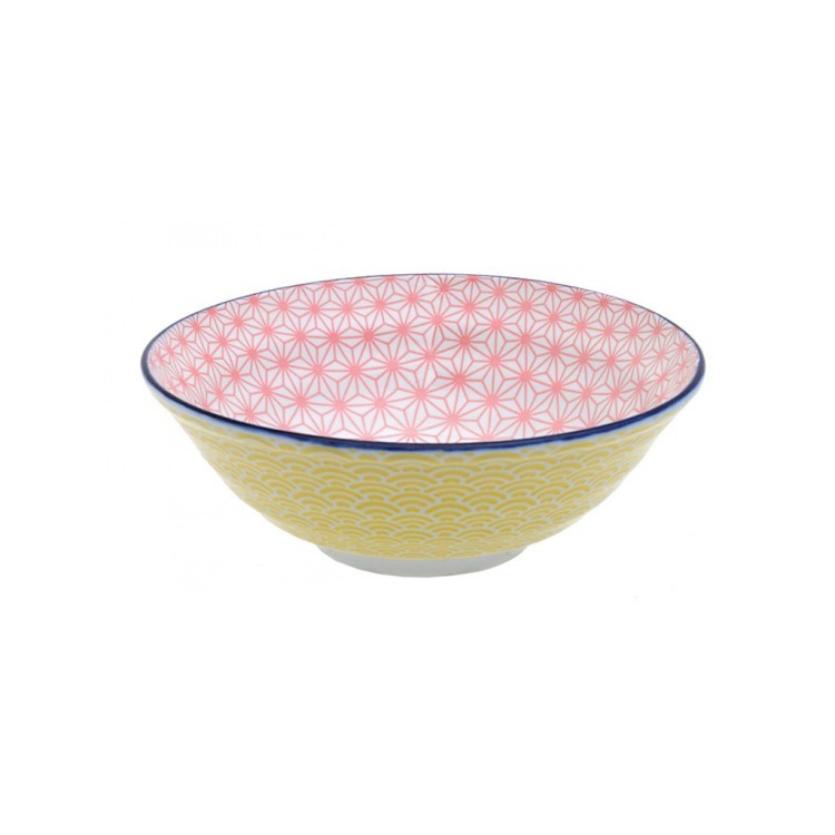 Чаша 8845, 21 см, фарфор, Pink/Yellow, TOKYO DESIGN