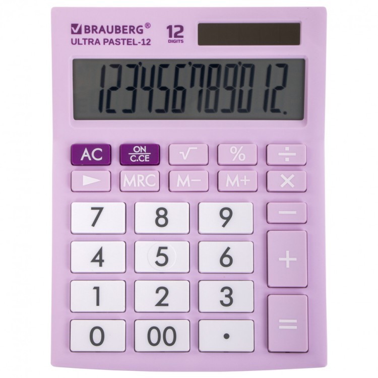 Калькулятор настольный Brauberg Ultra PASTEL-12-PR 12 раз. двойн. пит. сиреневый 250505 (1) (89753) Калькулятор настольный Brauberg Ultra PASTEL-12-PR 12 раз. двойн. пит. сиреневый 250505 (1) (89753)