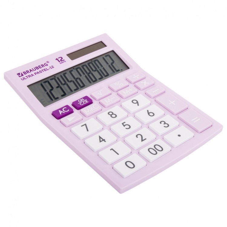 Калькулятор настольный Brauberg Ultra PASTEL-12-PR 12 раз. двойн. пит. сиреневый 250505 (1) (89753) Калькулятор настольный Brauberg Ultra PASTEL-12-PR 12 раз. двойн. пит. сиреневый 250505 (1) (89753)