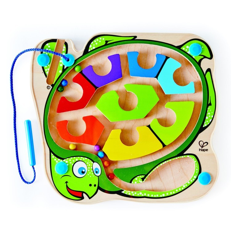 Детский магнитный лабиринт с шариком "Черепашка", учим цвета радуги (E1705_HP)