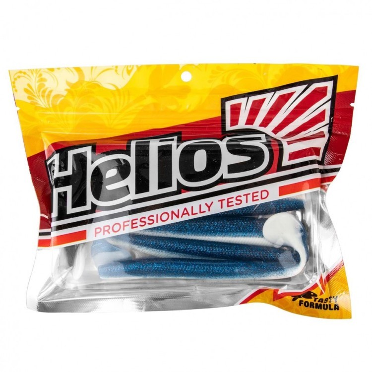 Виброхвост Helios Trofey 5.5"/14 см, цвет Blue Sparkles & White 4 шт HS-25-026 (77848)