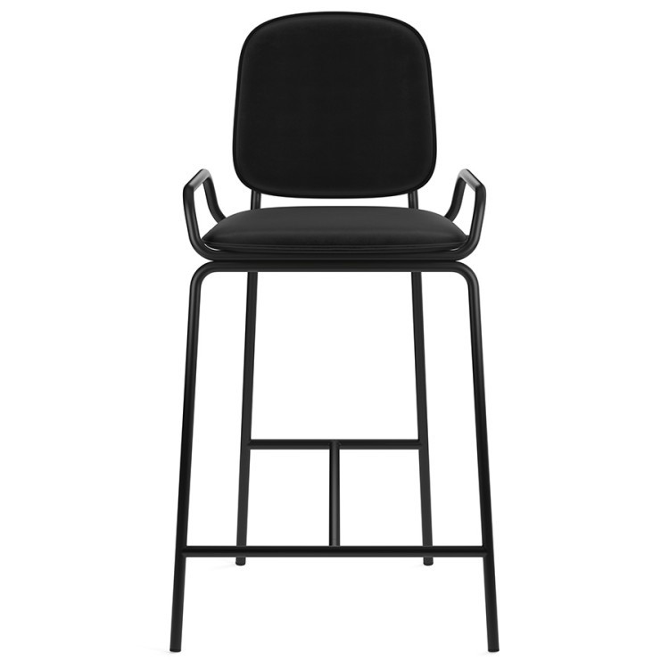 Стул полубарный ror, 2 frame, велюр, черный/черный (75303)