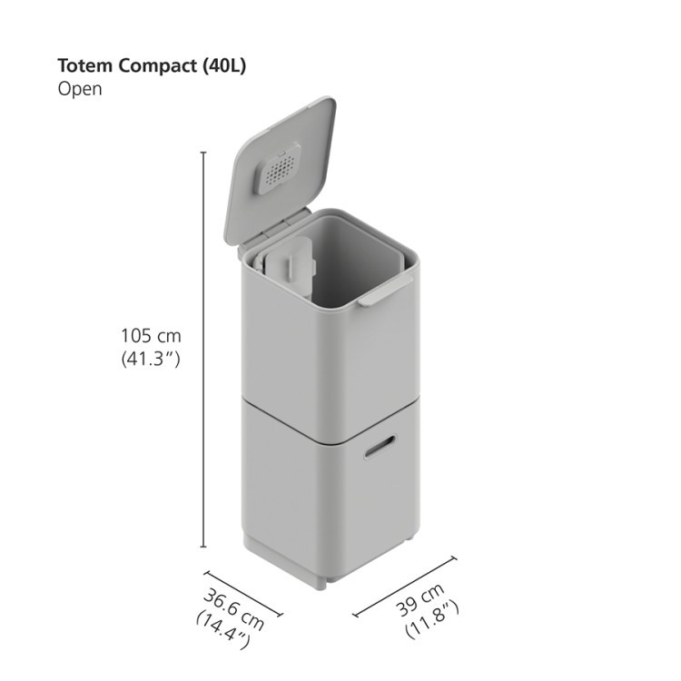 Контейнер для мусора с двумя баками totem compact, 40 л, графит (66671)
