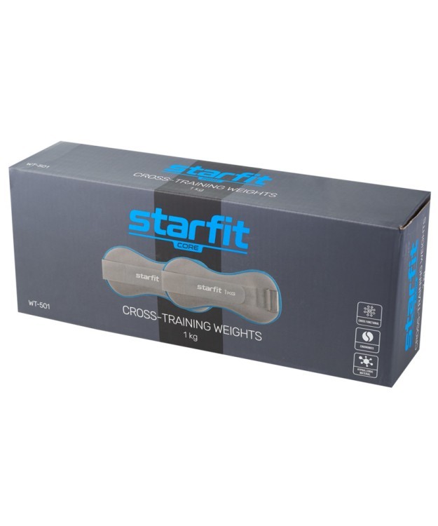 Утяжелители универсальные STARFIT WT-501, 1 кг, синий/серый (1043030)