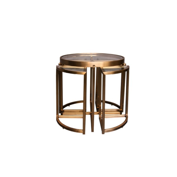 Стол приставной Z0149A/Z0150A/CM#30A, 60, стекло, нержавеющая сталь, matte honey, ROOMERS FURNITURE Стол приставной Z0149A/Z0150A/CM#30A, 60, стекло, нержавеющая сталь, matte honey, ROOMERS FURNITURE