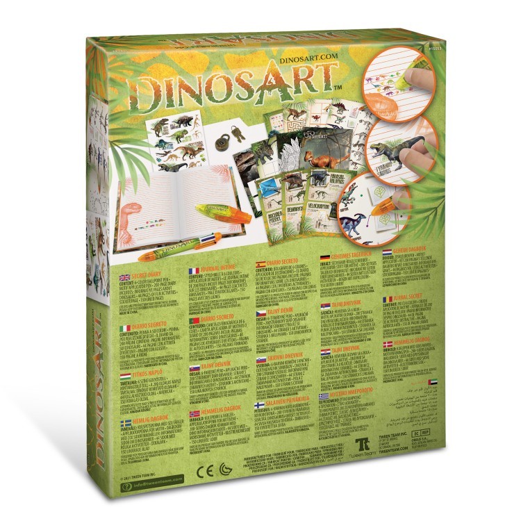 Серия Dino: Личный дневник для хранения секретов (44 страницы с заданиями, 150 разлинованных страниц, 6-цветная ручка, ручка-аппликатор) (15053_NSDA)