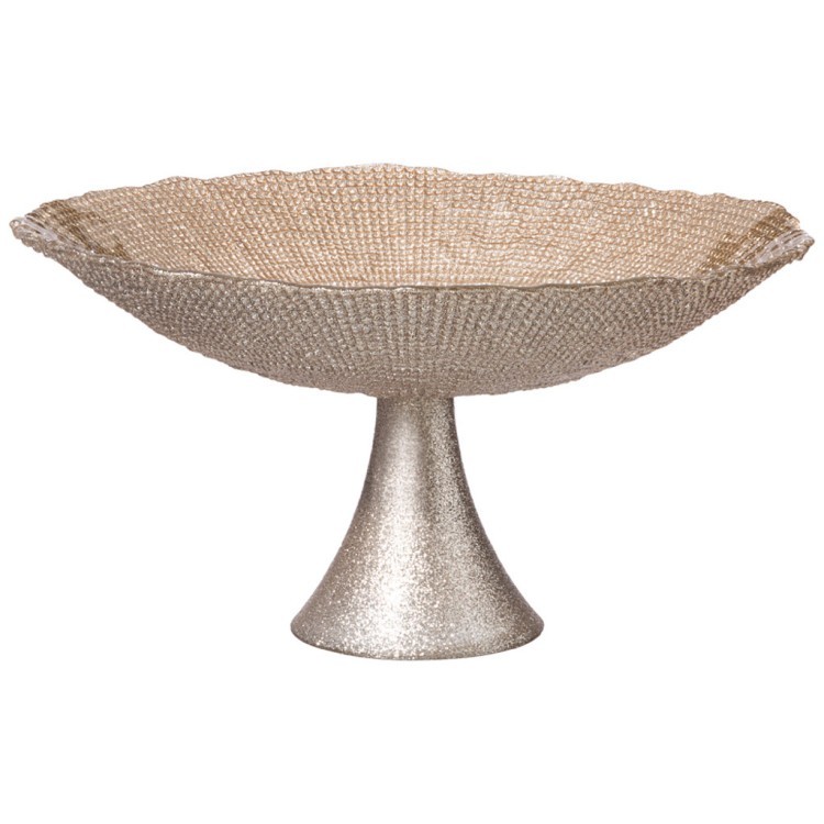 Блюдо на ножке "treasure"  beige 30см высота 16,8см АКСАМ (339-310)