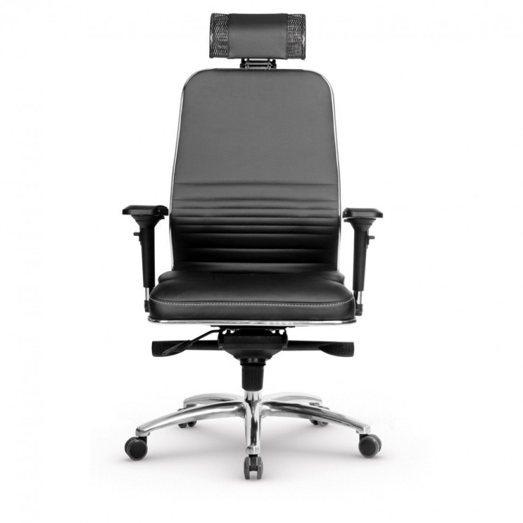 Кресло офисное Мetta "Samurai" KL-3.04 с подголовником рецик. кожа черное 531538 (1) (90046)