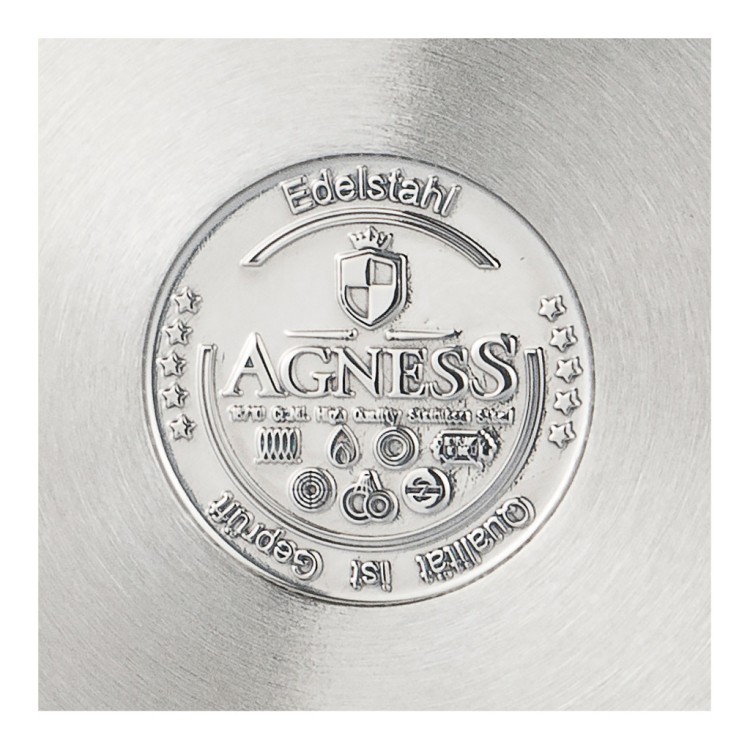 Кастрюля agness гармония 18х10 см,  2,5 л высококачественная нерж сталь 18/10 индукционное дно Agness (936-316)