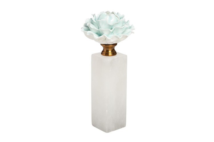 Декор "Голубая хризантема", мраморн.подставка d10*24см (TT-00004760)