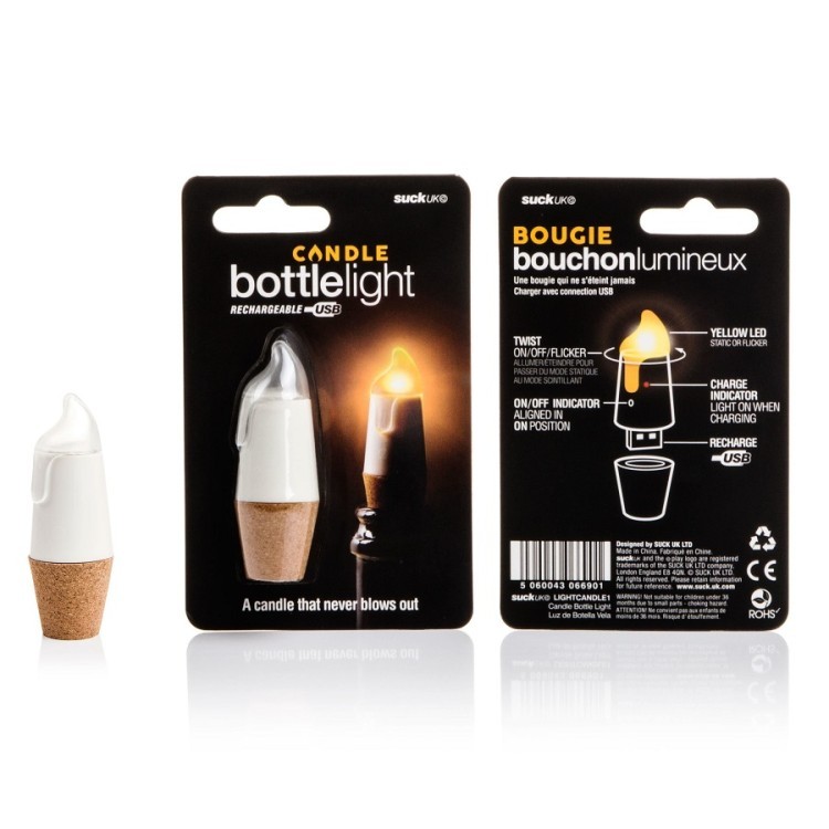 Пробка для бутылки bottlelight с подсветкой и usb (62697)