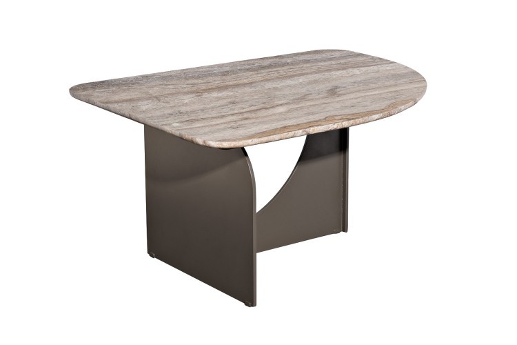 Стол журнальный Арка (Arco) травертин 85*68*40см (TT-00016015)