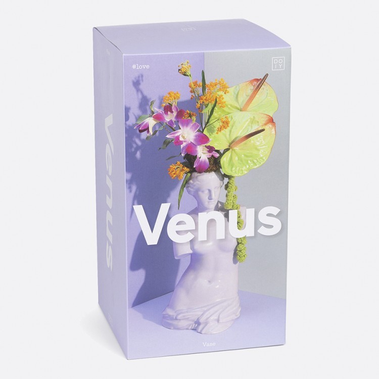Ваза для цветов venus, 31 см, лиловая (75726)
