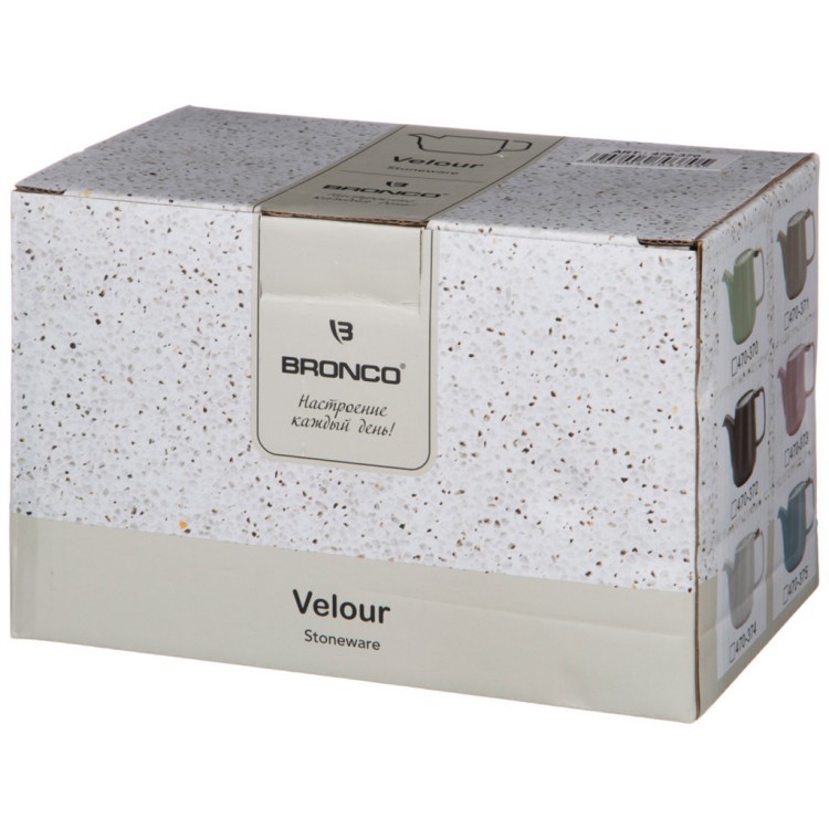 Чайник с металл.ситом и крышкой "velour" 500мл, 19*8,5*10см, мятный Bronco (470-370)