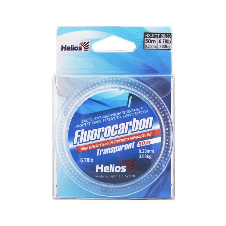 Леска флюорокарбон Helios Fluorocarbon 0,20мм 50м Transparent HS-FCT 20/50 (75760)