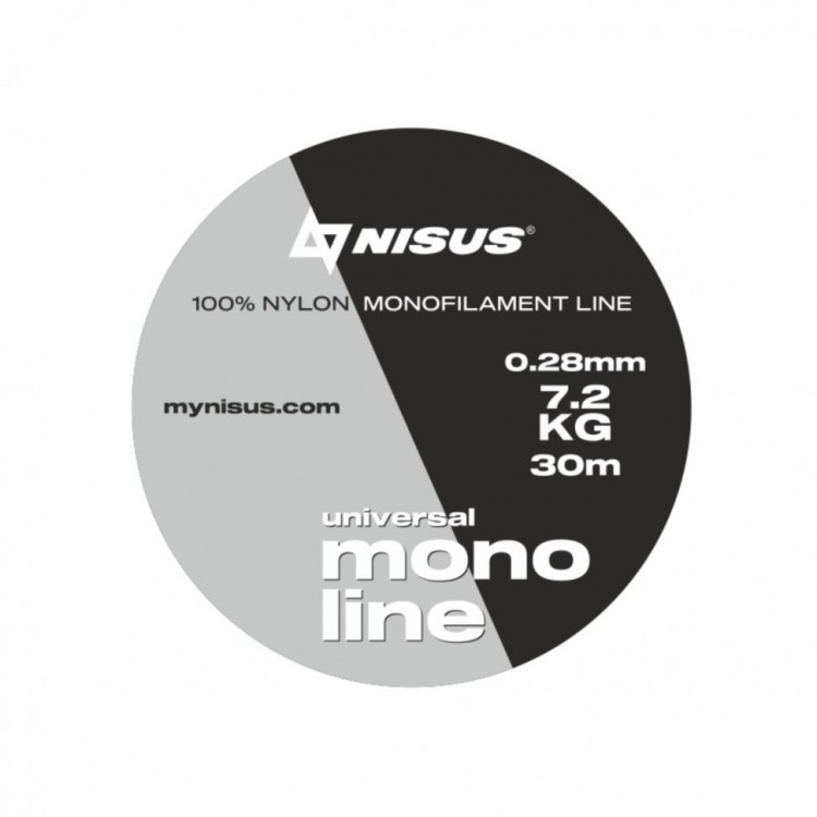 Леска Nisus Monoline Universal 0,28мм 30м Transparent Nylon N-MU-028-30 (75796)