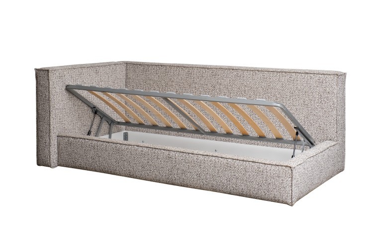 Кровать детская угловая Runa-80 с мех шенилл серая Seppia Ser 114*215*80см (TT-00016135)