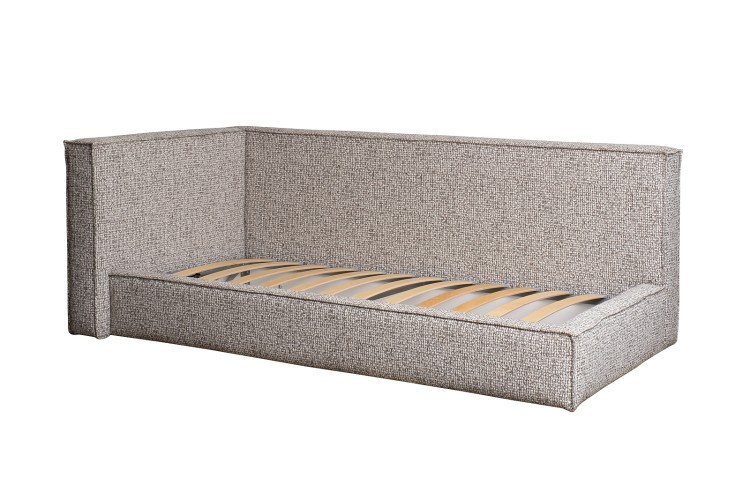 Кровать детская угловая Runa-80 с мех шенилл серая Seppia Ser 114*215*80см (TT-00016135)