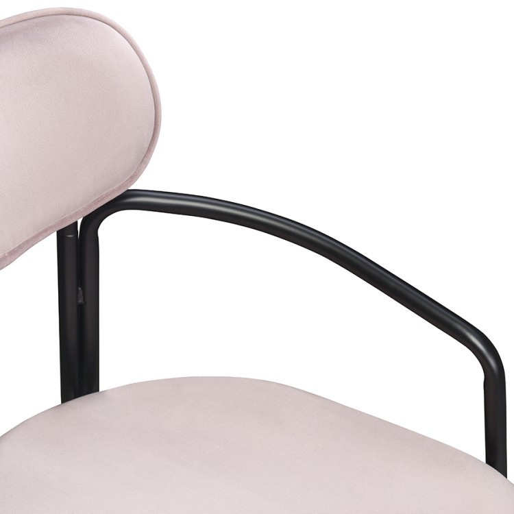 Стул ror, round, велюр, черный/розовый (74437)