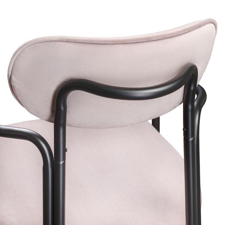 Стул ror, round, велюр, черный/розовый (74437)