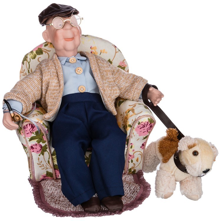 Кукла фарфоровая декоративная "дедушка" высота=32 см. RF COLLECTION (346-248)