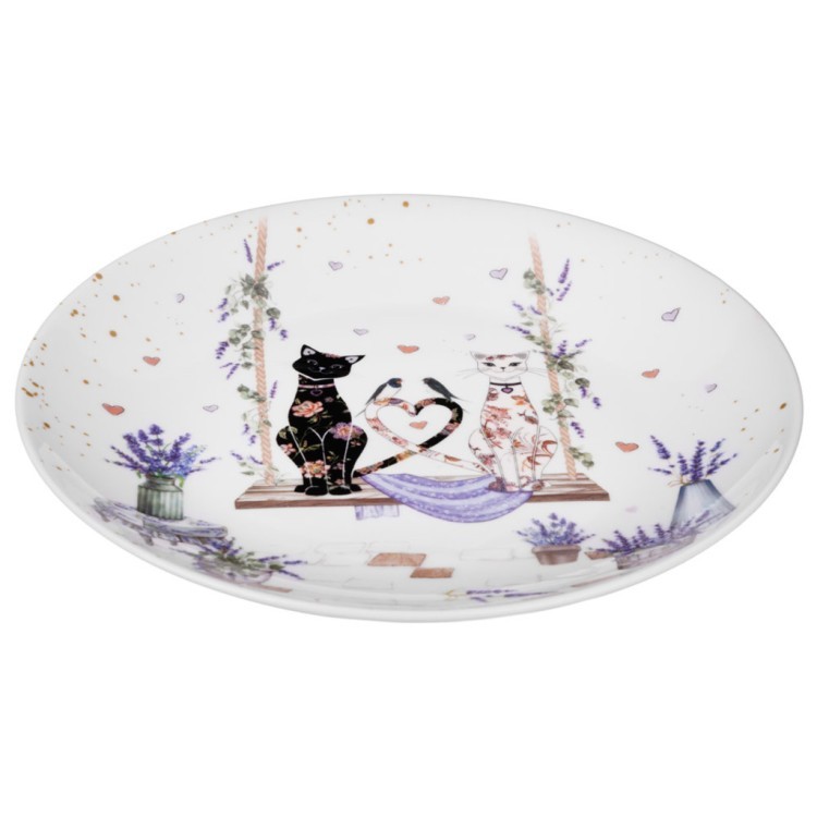 Набор тарелок закусочных lefard "лавандовые коты" 2 шт. 20,5*2 см Lefard (425-167)