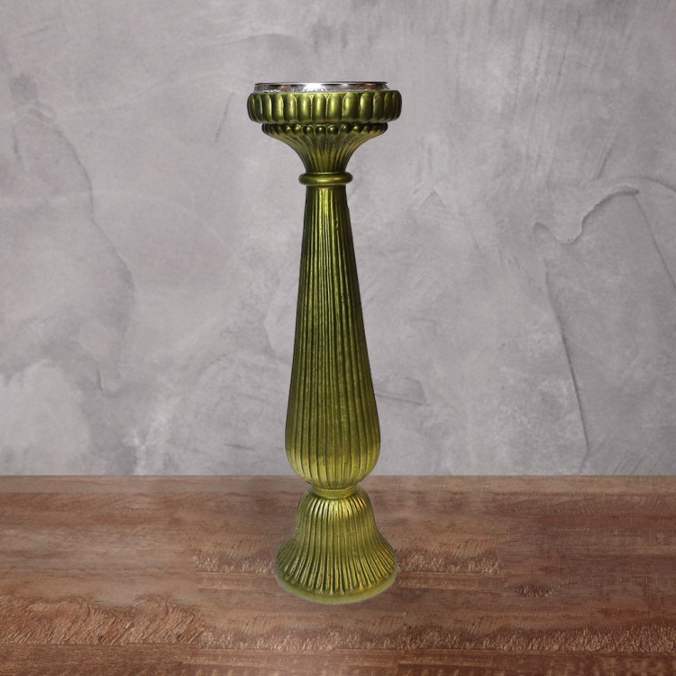 Подсвечник G19447, 14, glass, green, ROOMERS FURNITURE