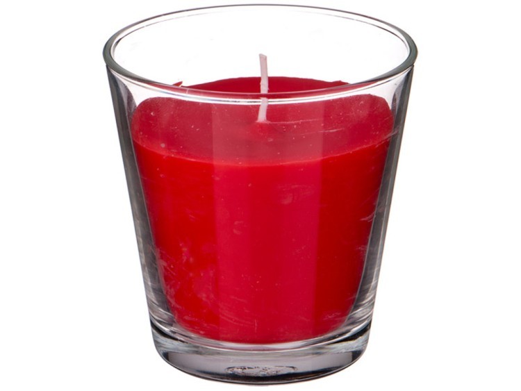 Ароматическая свеча в стакане диаметр=8 см. высота=9 см. цвет красный PC Grupa (602-072)