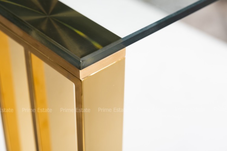 Стол обеденный прозр.стекло/золото 120*120*75см (TT-00011612)