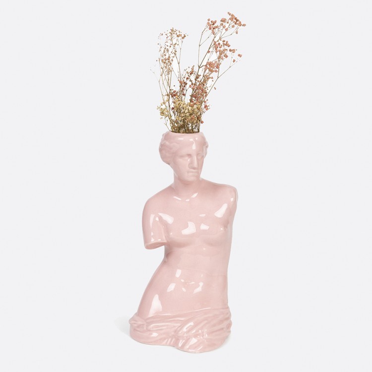Ваза для цветов venus, 31 см, розовая (75727)