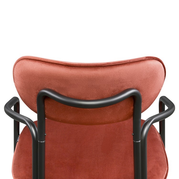 Стул ror, round, велюр, черный/темно-красный (74439)