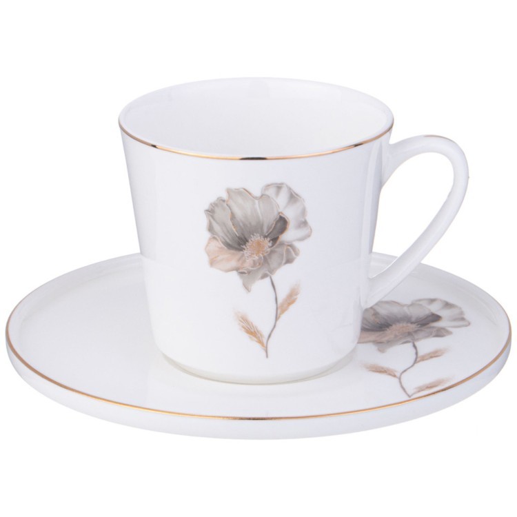 Кофейный набор lefard "inspiration" золотой цветок на 2 пер. 4 пр. 220 мл Lefard (422-127)