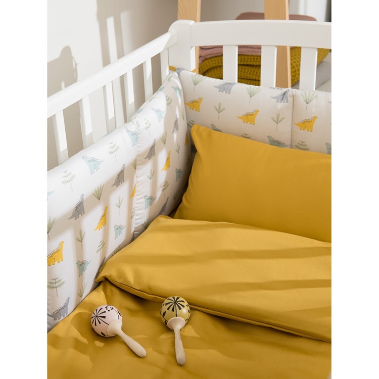 Комплект детского постельного белья из сатина горчичного цвета из коллекции essential, 110х140 см (71539)
