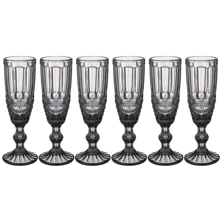 Набор бокалов для шампанского "серпентина" из 6шт. серия "muza color" 150мл. / в=20 см Lefard (781-103)