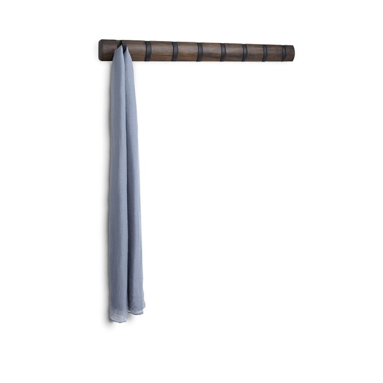 Вешалка настенная flip, 84,5 см, черная/орех, 8 крючков (54488)