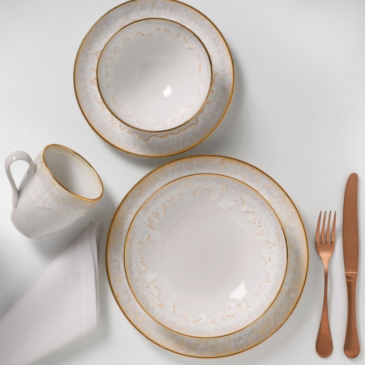 Тарелка TA603-WGD(COP211-00115C), 21.6, керамика, white, gold, CASAFINA BY COSTA NOVA Тарелка TA603-WGD(COP211-00115C), 21.6, керамика, white, gold, CASAFINA BY COSTA NOVA