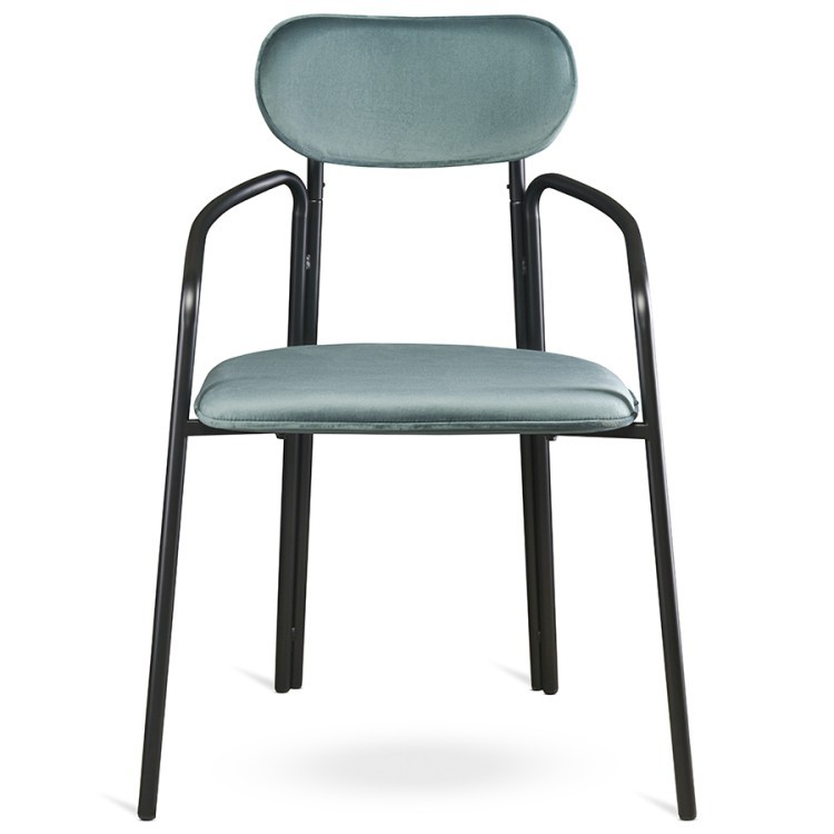 Стул ror, round, велюр, черный/зеленый (74436)