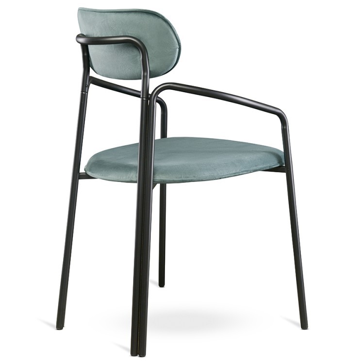 Стул ror, round, велюр, черный/зеленый (74436)