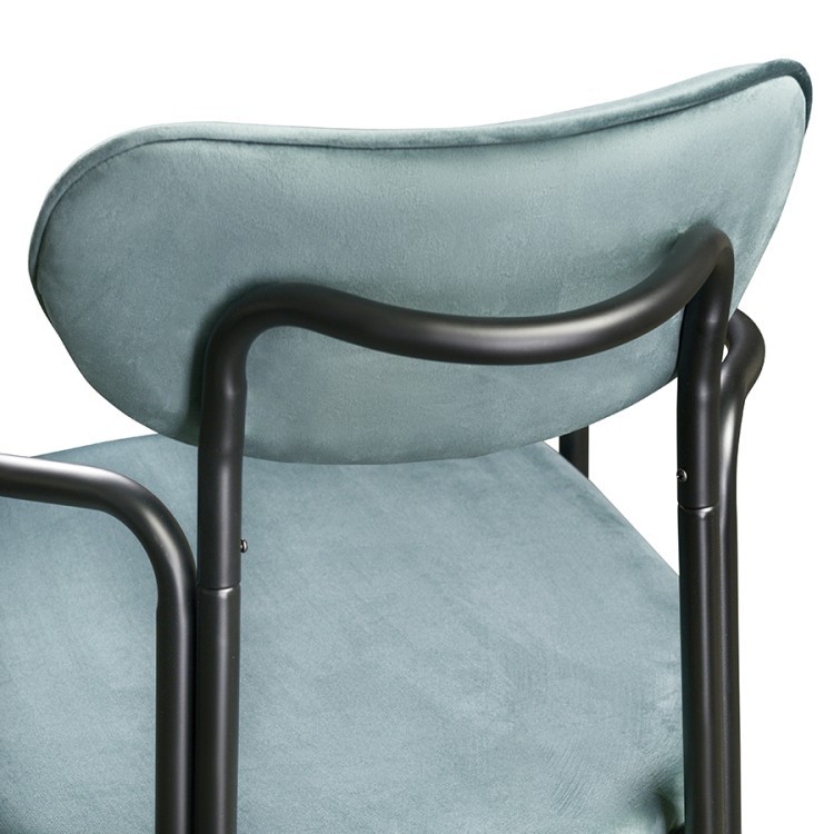 Стул ror, round, велюр, черный/зеленый (74436)