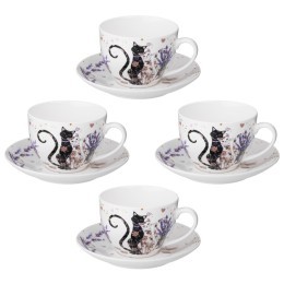 Чайный набор lefard "лавандовые коты" на 2 пер. 4 пр.  275 мл Lefard (425-172)