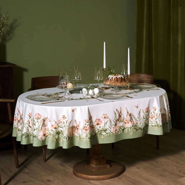 Скатерть овальная "sense",160х220см, 100% хлопок, твил c пропиткой (850-753-41) 