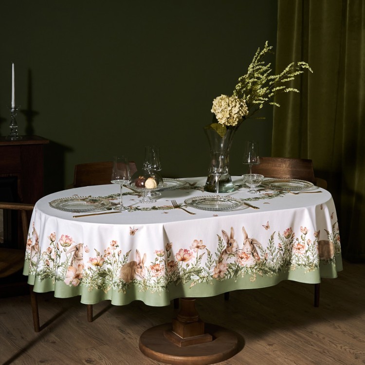 Скатерть овальная "sense",160х220см, 100% хлопок, твил c пропиткой (850-753-41) 